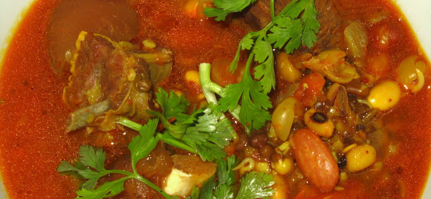 Khasi ra Kwaati ko Jhol (Mutton and Mixed Lentil-Beans Soup)