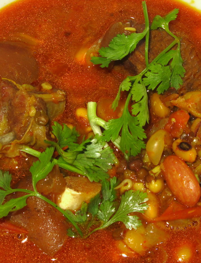 Khasi ra Kwaati ko Jhol (Mutton and Mixed Lentil-Beans Soup)