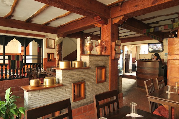 Interior design of the restaurant creates an ambience of a typical Thakali house 