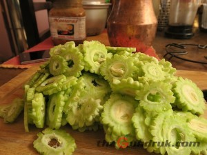 bitter gourd sliced