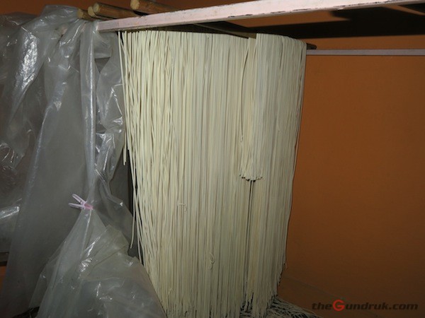 These fresh noodles are made right at the restaurant (at Khawa Karpo Tasty Noodle Factory)