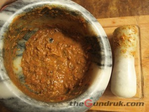 Roasted pumpkin seed and Tomato achaar