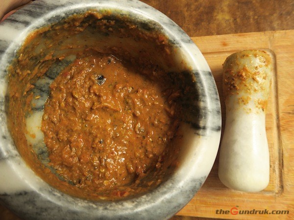 Roasted pumpkin seed and Tomato achaar