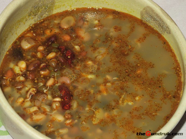 Kwaati with Ajwain-Ghee Tempering (Jwano le Jhaneko Kwaati)