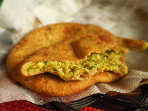 black lentil stuffed bread